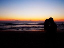 couple in love at sunset