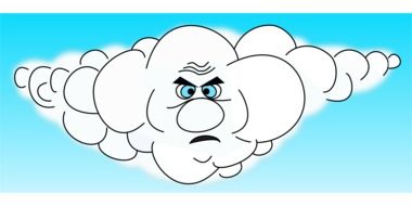angry cloud cartoon drawing