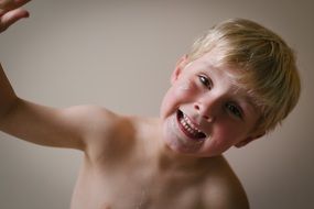 Smiling blond child