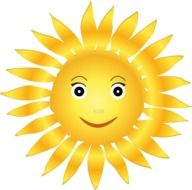 merry sun with petals as a graphic image
