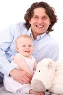 caucasian man with baby girl