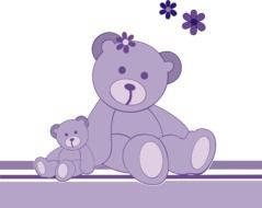 Two violet teddy bears