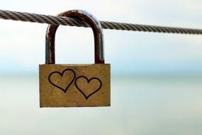 Closed lock is symbol of love