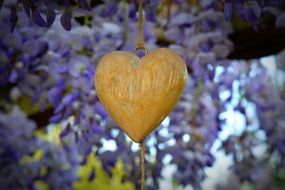 Yellow heart love romance decoration