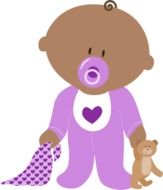 newborn in purple as a graphic image