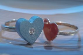 heart wedding rings