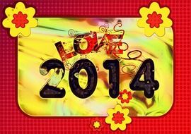 love 2014 greeting card