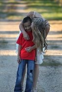 boy and girl play
