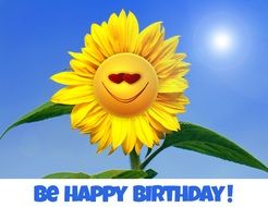 sun flower sending greetings on birthday