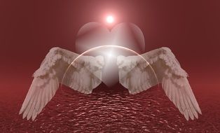 heart angel poster drawing