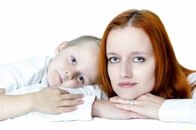 family portrait of mom and son