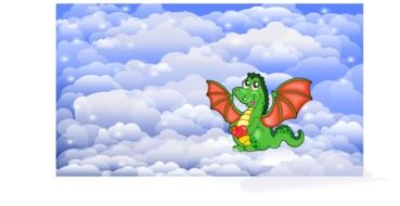 dragon with heart cartoon drawing