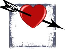 valentine heart arrow as a drawing