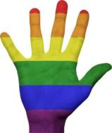 hand flag rainbow drawing