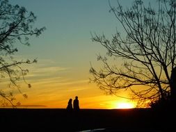 couple at the romantic sunset in Spain