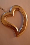 Golden heart decoration