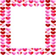 frame in the form of bright valentines