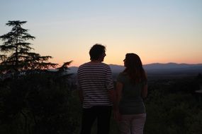 couple watching sunset