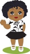 little girl african as a drawing