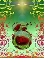 greeting card with abstract love hearts