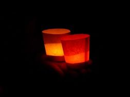 Two orange candles