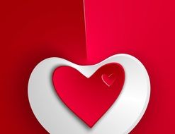 decorative background with red and white hearts