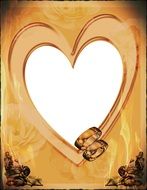 gold heart-shaped photo frame