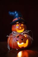 jack-o'-lantern made from a pumpkin