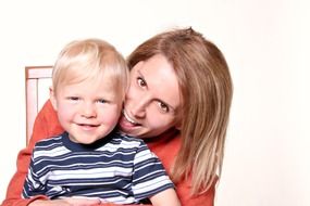 Portrait of the child and mother