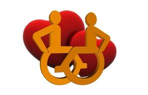 drawing of love between people with disabilities