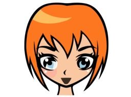 clipart of strikingly beautiful orange hair girl