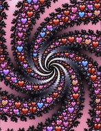 emoji hearts spiral drawing