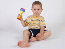 toddler playing with toy