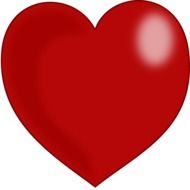 Red glossy heart clipart