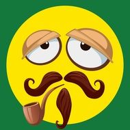 smiley in the form of a smoking old man with a beard