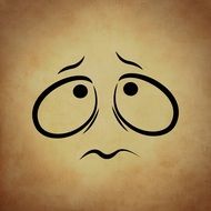 painted sad face expression