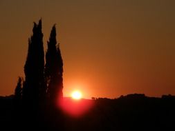 Amazing sunset in Tuscany