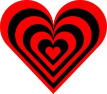 graphic image of a red-black heart