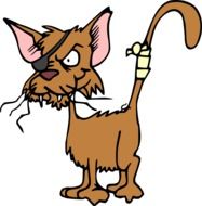 cat injured hurt fighting drawing