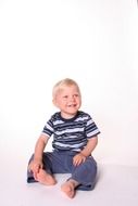 photo of a child in a striped T-shirt