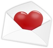 red valentine heart in the letter