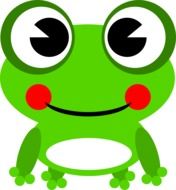 green happy frog drawing