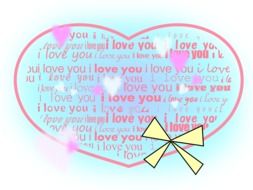 I love you, words in heart shape frame