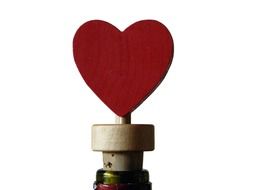 cork with a heart for a bottle of wine