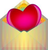 heart in envelope, illustration