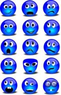 emoticons smilies blue drawing
