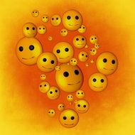 emoticons on a yellow background