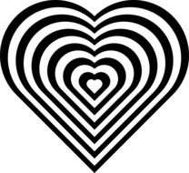 Black and white heart clipart