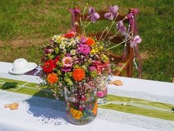 bouquet of wild flowers in a vase