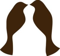 love birds brown silhouette drawing